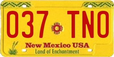 NM license plate 037TNO