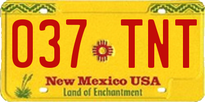 NM license plate 037TNT