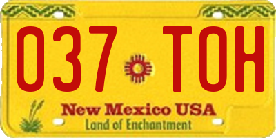 NM license plate 037TOH