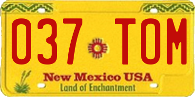 NM license plate 037TOM