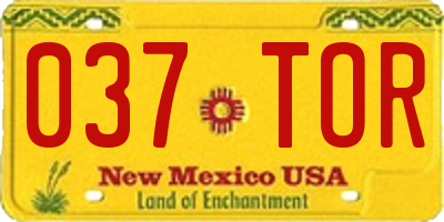 NM license plate 037TOR