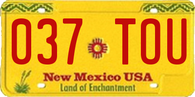 NM license plate 037TOU