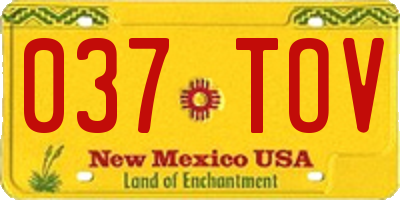 NM license plate 037TOV