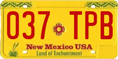 NM license plate 037TPB
