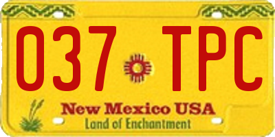 NM license plate 037TPC
