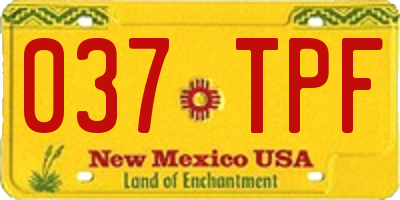 NM license plate 037TPF