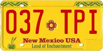 NM license plate 037TPI