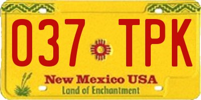 NM license plate 037TPK
