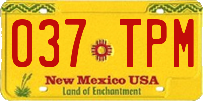 NM license plate 037TPM
