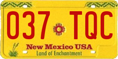 NM license plate 037TQC