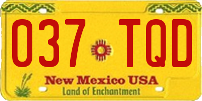 NM license plate 037TQD