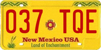 NM license plate 037TQE