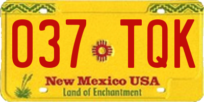 NM license plate 037TQK