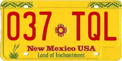 NM license plate 037TQL