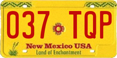 NM license plate 037TQP