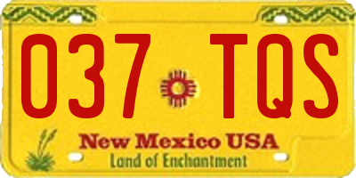 NM license plate 037TQS