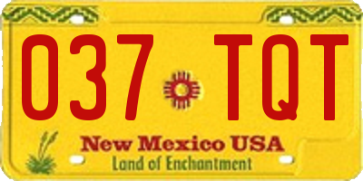 NM license plate 037TQT
