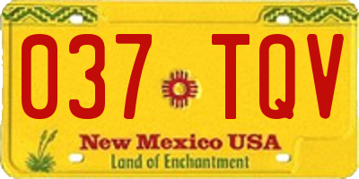 NM license plate 037TQV