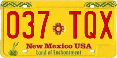 NM license plate 037TQX