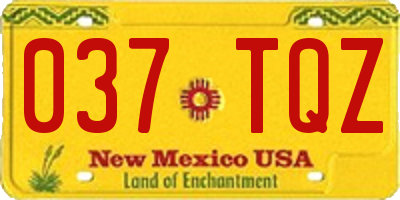 NM license plate 037TQZ