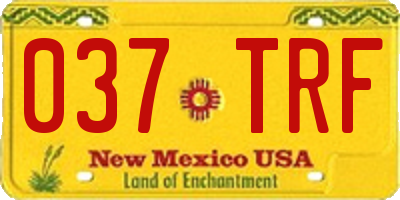 NM license plate 037TRF