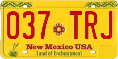 NM license plate 037TRJ