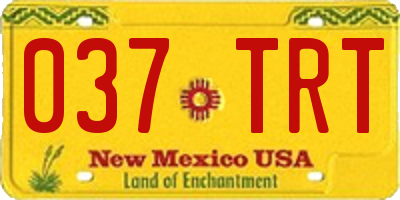 NM license plate 037TRT