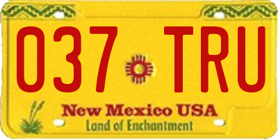 NM license plate 037TRU