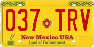 NM license plate 037TRV