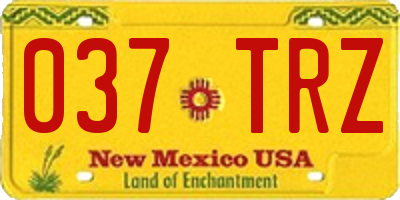 NM license plate 037TRZ