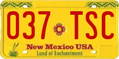 NM license plate 037TSC