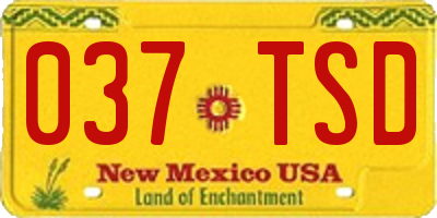 NM license plate 037TSD