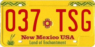 NM license plate 037TSG