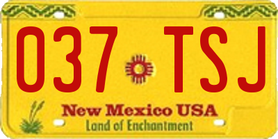 NM license plate 037TSJ