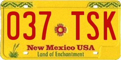 NM license plate 037TSK