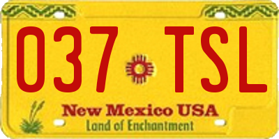 NM license plate 037TSL