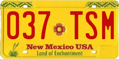 NM license plate 037TSM