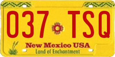 NM license plate 037TSQ