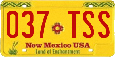NM license plate 037TSS