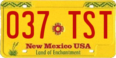 NM license plate 037TST