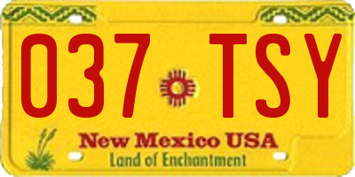 NM license plate 037TSY
