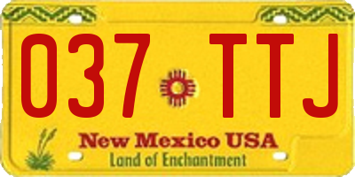 NM license plate 037TTJ