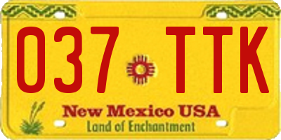 NM license plate 037TTK