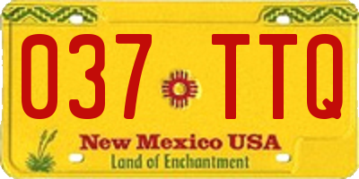 NM license plate 037TTQ