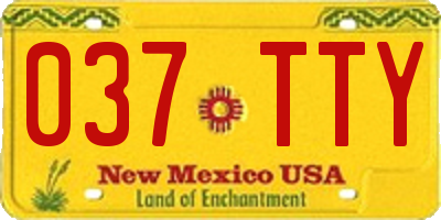 NM license plate 037TTY