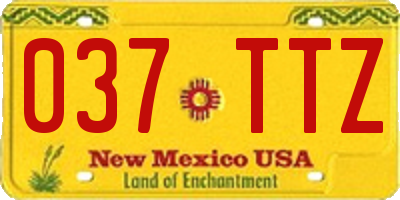 NM license plate 037TTZ