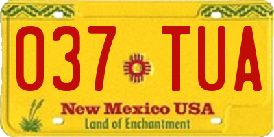 NM license plate 037TUA
