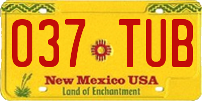 NM license plate 037TUB