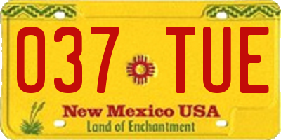 NM license plate 037TUE