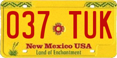 NM license plate 037TUK